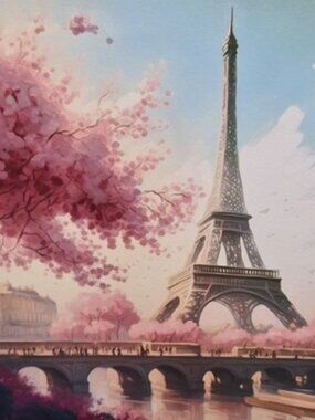 4x4 Paris Eiffel Tower Floral Fantasy Art‎ Print